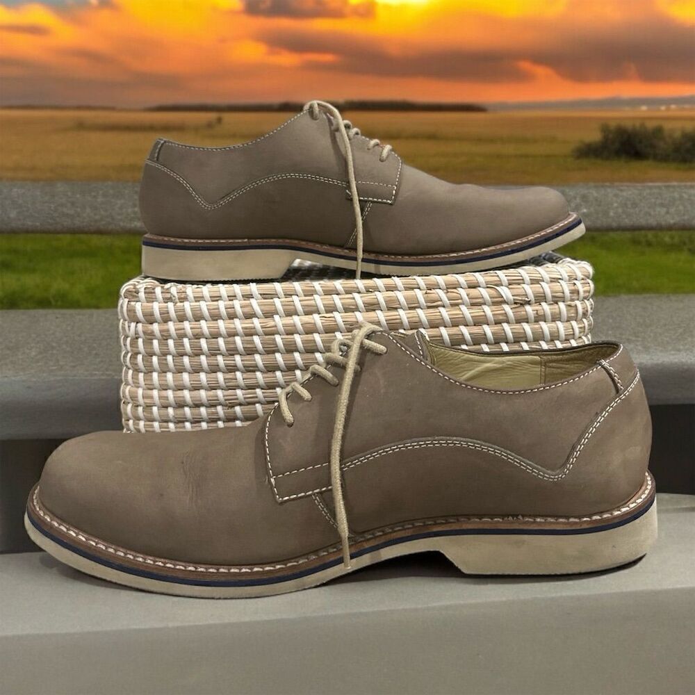 1901 Carson Tan Leather Oxford Contrasting Stitch Lace Up Cushioned Insole Shoe
